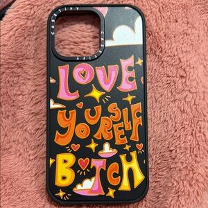 Casetify Love Yourself Black and Orange iPhone 15 pro max Case